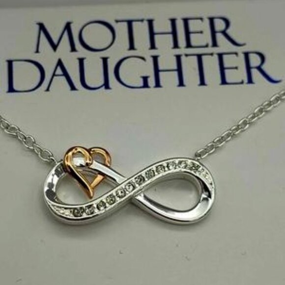 Brilliance Jewelry - Brilliance Mother Daughter Infinity Heart Swarovski Crystal Pendant Necklace